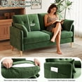thumbnail image 6 of BedLuxury 62’’ Wide LoveSeat,2-seat Chenille sofa with 2 Pillows for Living Room and Small Spaces, Green, 6 of 8