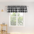 thumbnail image 4 of 2 Pack Buffalo Check Valances Curtains for Living Room Windows 18" Long Classic Gingham Plaid Bedroom Bathroom Rod Pocket Country Farmhouse Kitchen Window Curtain Valances - 54"x18" Black & White, 4 of 6