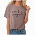 thumbnail image 5 of Towmus Women Plus Size Blouse Graphic Halloween Cute Casual Letter T-Shirt Short Sleeve Funny Top Tees, 5 of 6