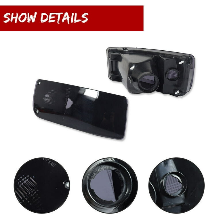 GTINTHEBOX 2X Smoked Front Bumper Signal Lights For 1990