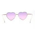 thumbnail image 3 of Womens Classic Metal Rim Heart Shape Valentines Sunglasses Gold Purple Pink, 3 of 4