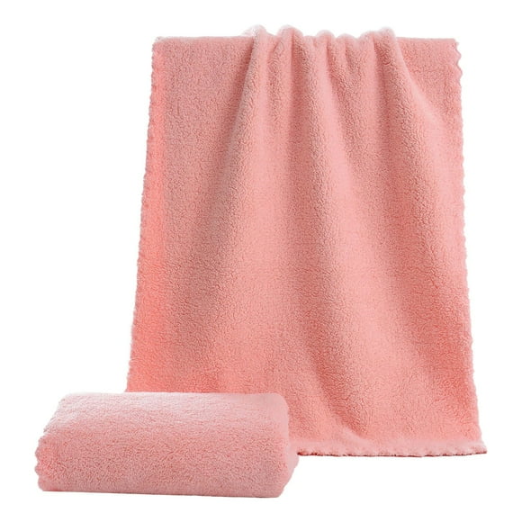 Best Clearance! Pedty Coral Fleece Towel Plain Face Washing Towel Orange Pink, Polyester Towel, Towel, 1*Towel