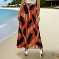 thumbnail image 7 of Skirts for Women Boho High Waist Flowy A Line Pleated Chiffon Floral Printed Summer Casual Beach Holiday Maxi Skirt S-2XL, 7 of 7