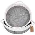 thumbnail image 1 of 2pack Small Basket - Cotton Rope Basket Woven Storage Basket Rope Baskets for Keys Wallet by Front Door Cute Basket for Remote Controls Phone Fruit Basket in Kitchen, 9.8" 8.7" 2.8" Grey -, 1 of 7