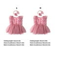 thumbnail image 3 of Newborns Photoshoots Dress with Matching Headpiece Baby Girls Princess Romper Photography Props 0-3 Months, 3 of 8