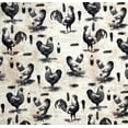 thumbnail image 2 of 1 Yard - Black Chickens & Roosters on Tan Cotton Fabric (Great for Quilting, Sewing, Craft Projects, Throw Pillows & More) 1 Yard X 44" Wide, 2 of 2
