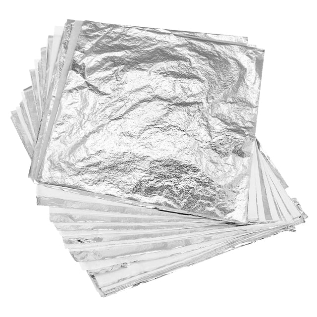 HONMEET 150 Pcs Feuilles d'Argent pour Décoration Artistique Application Facile et Résistant à l'Usure