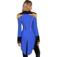 thumbnail image 2 of Sxiwei Women's Steampunk Gothic Jacket Vintage Victorian Halloween Tailcoat Deep V Neck Outerwear Royal Blue XL, 2 of 5