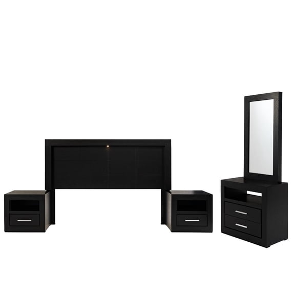 Recamara Kessa Muebles  Frida King Size 5 piezas Café