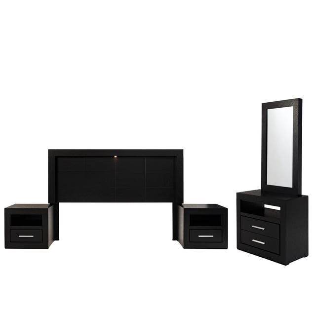 Recamara Kessa Muebles Frida King Size 5 piezas Café