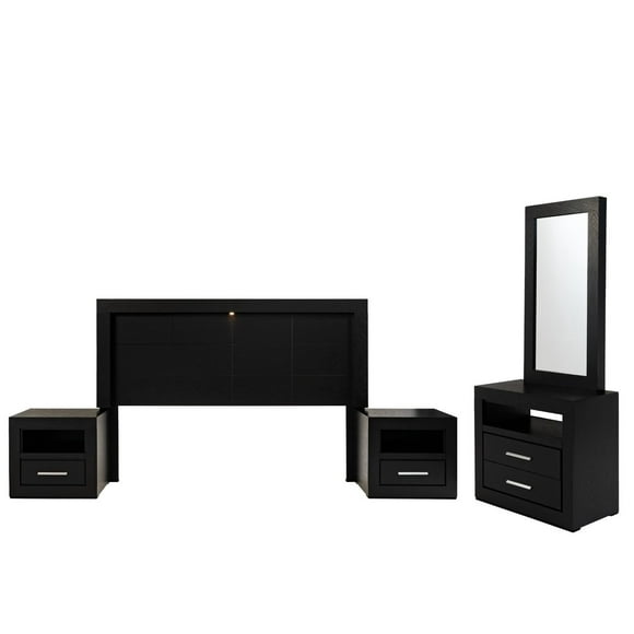 Recamara Kessa Muebles Frida King Size 5 piezas Café