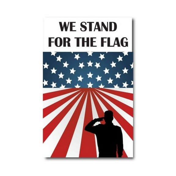 Magnet Me Up We Stand For The Flag American Flag Vinyl Automotive Magnet Decal, 5x8 In