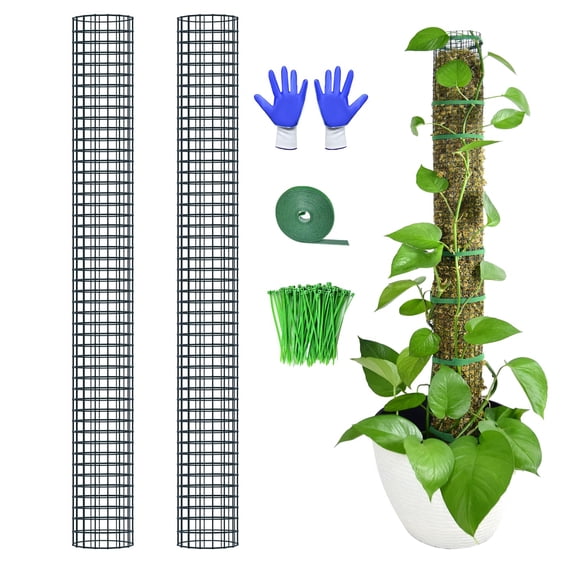 6 Pack Metal Moss Pole, 40"/24"/15" Moss Poles for Plants Monstera, Stackable Sphagnum Moss Pole for Plants Work with Sphagnum Moss(6 Pack 40")