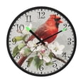 thumbnail image 2 of Voice Activated Clock with Glow Light 12 Inch Large Silent Wall Clock Battery Operated for Home Decor Beautiful Red Bird, 2 of 8