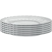 QINGJING tempered Glass Paris Dinner Plate 9 Inch, 23 Cm-Set of Six, Clear