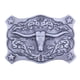 thumbnail image 1 of Hebilla de cinturón de vaquero occidental de estilo vintage Accesorio floral grabado Hebilla de cabeza de toro para Regalos  , Plata Hugo Hebilla del cinturón, 1 of 7