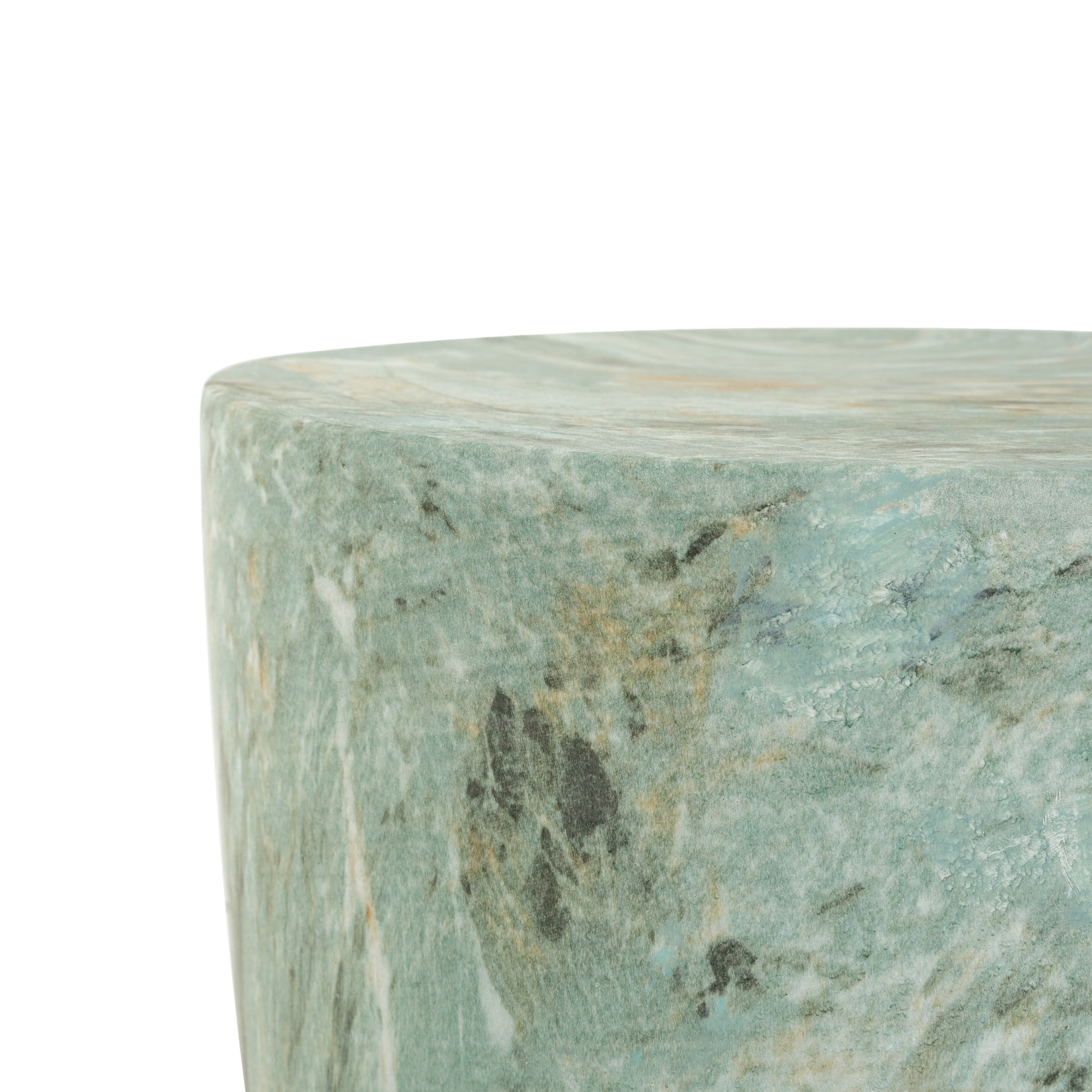 Christopher Knight Home 19.29" Modern Round Faux Marble Accent Side Table, Indoor Outdoor Use, Green
