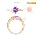 thumbnail image 5 of ANGARA Natural Bar-Set Solitaire Round 1.15 ct Amethyst Bypass Ring in 14K Rose Gold for Women (Size-7mm) | February Birthstone, Birthday, Anniversary, Jewelry Gift for Women | Natural Amethyst Ring, 5 of 9