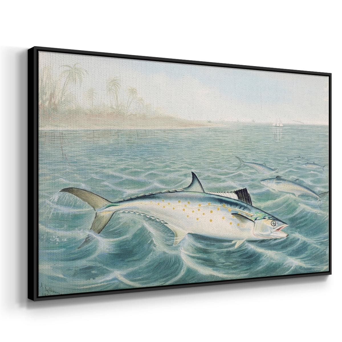 Vintage Landscape-CXXXI By Wexford Home Framed in Black Wood Gallery Wrapped Canvas 25 in. x 37 in.