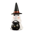 thumbnail image 2 of Halloween Night Light Witch Hat Ghost Resin 5.1in Warm LED Tabletop Ornament by OVFUIZ, 2 of 7
