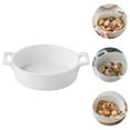 thumbnail image 3 of 9 Inch White Ceramic Soup Bowl with Handles Large Dish Instant Noodle Bowl, 3 of 6