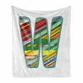 thumbnail image 1 of Letter W Soft Flannel Fleece Throw Blanket, W Word with Middle Eastern Boho Forms Merry Christmas Noel Print, Cozy Plush for Indoor and Outdoor Use, 50" x 60", Multicolor, by Ambesonne, 1 of 6