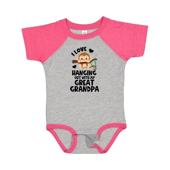 Inktastic Monkey I Love Hanging out with My Great Grandpa Boys or Girls Baby Bodysuit