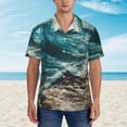 thumbnail image 2 of Disketp Blue Ocean Waves Hawaiian Shirts for Men,Mens Casual Short Sleeve Button Down Shirts Beach Shirt,X-Large, 2 of 7