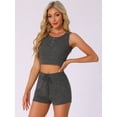 thumbnail image 3 of DARING DIVA Ribbed Knit Loungewear Sleepwear 2 Piece Tank Top M Black, 3 of 6