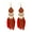 Red, variant on Women Earring,Boho Rhombus Beaded Feather Tassel Long Dangle Earrings Party Jewelry Red