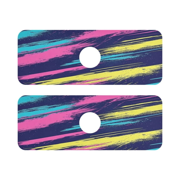 Water Color Pattern Design Quick Dry Silicone Algae Faucet Pad 14.7x5.4in 2 Pack Absorbent Mat for Kitchen Sink, Bathroom Countertop