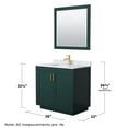 thumbnail image 5 of Wyndham Collection Miranda 36" Wood&Carrara Single Bathroom Vanity in Green/Gold, 5 of 6