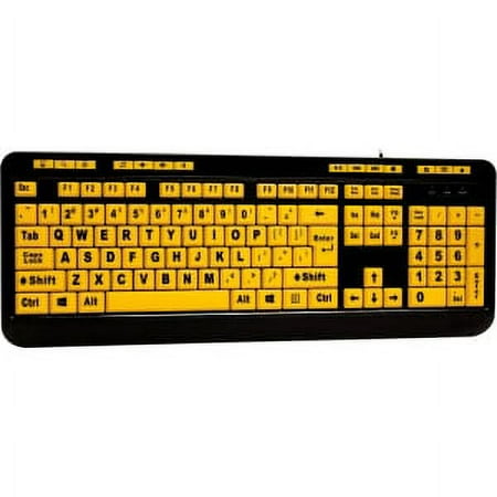 Adesso - Luminous AKB-132UY Full-size Wired Membrane Keyboard - Black/Yellow