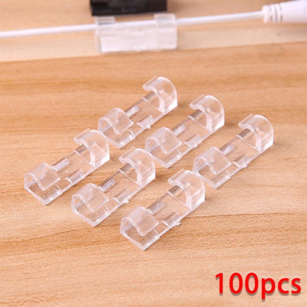 Yannee 100 Pcs Self Stick Wire Cable Cord Clips,Cable Clips Wall
