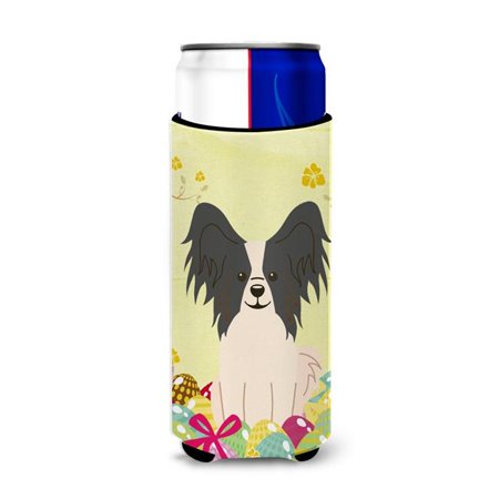 

Carolines Treasures BB6076MUK Easter Eggs Papillon Black White Michelob Ultra Hugger for Slim Cans
