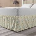 thumbnail image 1 of Leaves Bed Skirt, Symmetrical Layout of Fall Foliage Ornaments Illustration Pattern, Elastic Bedskirt Dust Ruffle Wrap Around for Bedding Decor, 4 Sizes, Ivory Multicolor, by Ambesonne, 1 of 2