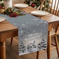 thumbnail image 3 of Merry Christmas Dresser Scarf Farmhouse, Dining Table Decorations for Wedding/Parties, Grey Snowman Snowflake Xmas Tree Winter Table Runner 120 Inches Long for Kitchen Dining, 13 x 120 In, 3 of 9