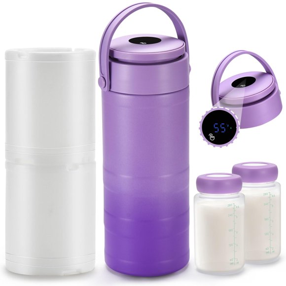Enfriador portátil de leche materna MUBGJI de 650 ml con pantalla de temperatura