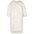 thumbnail image 4 of Gerber Baby Girls Lap Shoulder Gowns with Mitten Cuffs, 4-Pack, Preemie-0/6M, 4 of 6