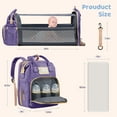 thumbnail image 6 of Diaper Bag Backpack, Multifunctional Baby Changing Bag with Foldable Crib & Insulated Milk Bottle Pocket, Large Capacity Travel Backpack with USB Charging Port & Stroller Strap (Purple), 6 of 7