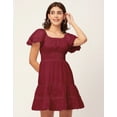 thumbnail image 3 of Moomaya Chic Cotton Dress For Women, Short Layered Sleeve Tiered Summer Dress, 3 of 9