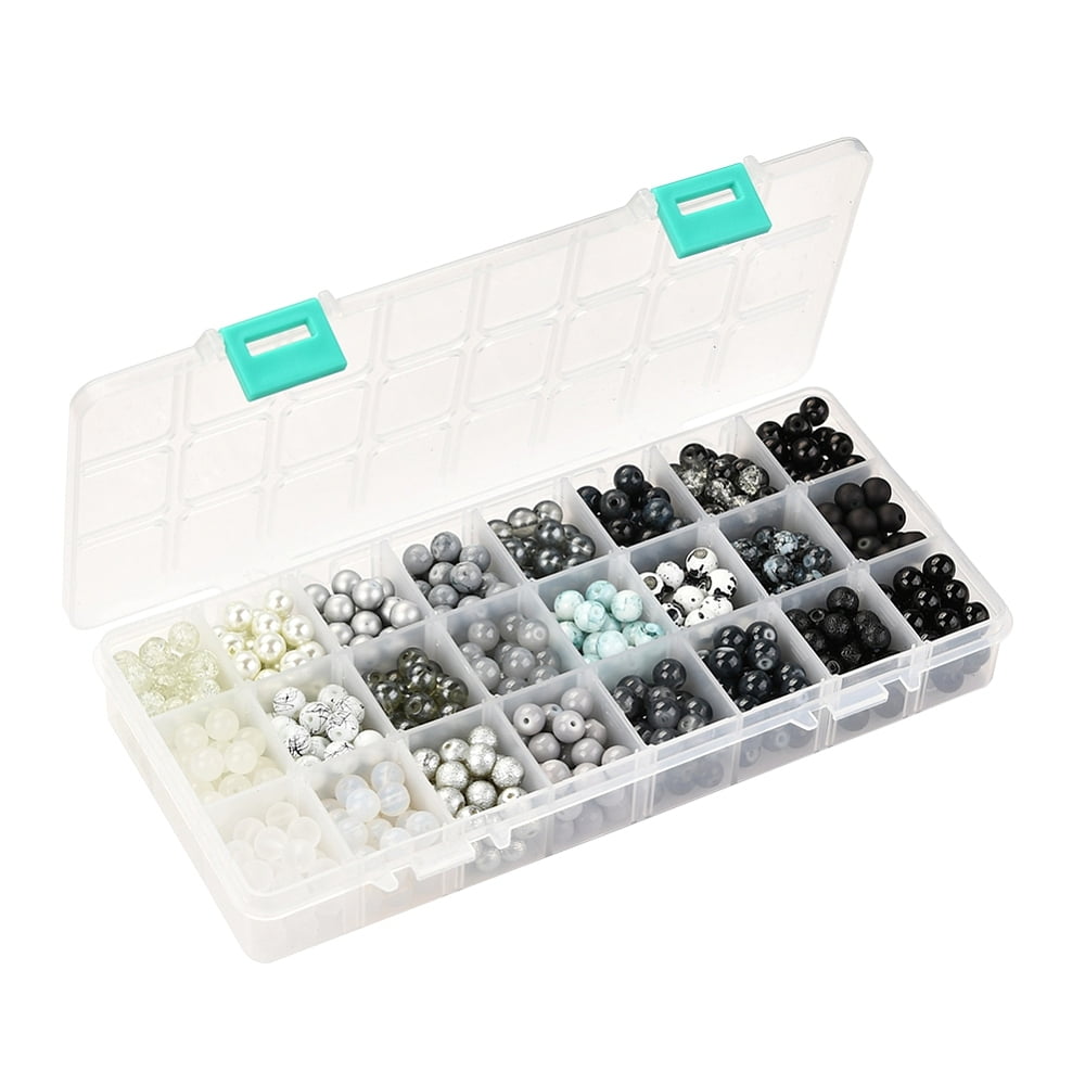 1set Bracelets & Earring Making Kits Including Gradient color Glass Beads Brass Earring Hooks Iron Pins Elastic Threads and Stainless Steel Beads: 8~8.5mm Hole: 1.3~1.6mm 648~720pcs/box 1box/set