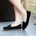 thumbnail image 2 of Women's Suede Flat Loafer Shoes Tassel Bowknot Comfortable Lightweight Round Head Slip On Walking Sneaker, 2 of 2