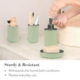 thumbnail image 6 of CERBIOR Bathroom Accessories Set 6 Pcs Ensemble Complete Soap Dispenser Toothbrush Holder Tumbler Soap Dish Toilet Cleaning Brush Trash Can, Thread Sriral Green, 6 of 8