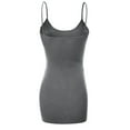 thumbnail image 4 of Emmalise Women Camisole Built in Bra Wireless Fabric Support Long Layering Cami, Large, 3Pk Black, Hth Charcoal, Navy, 4 of 6