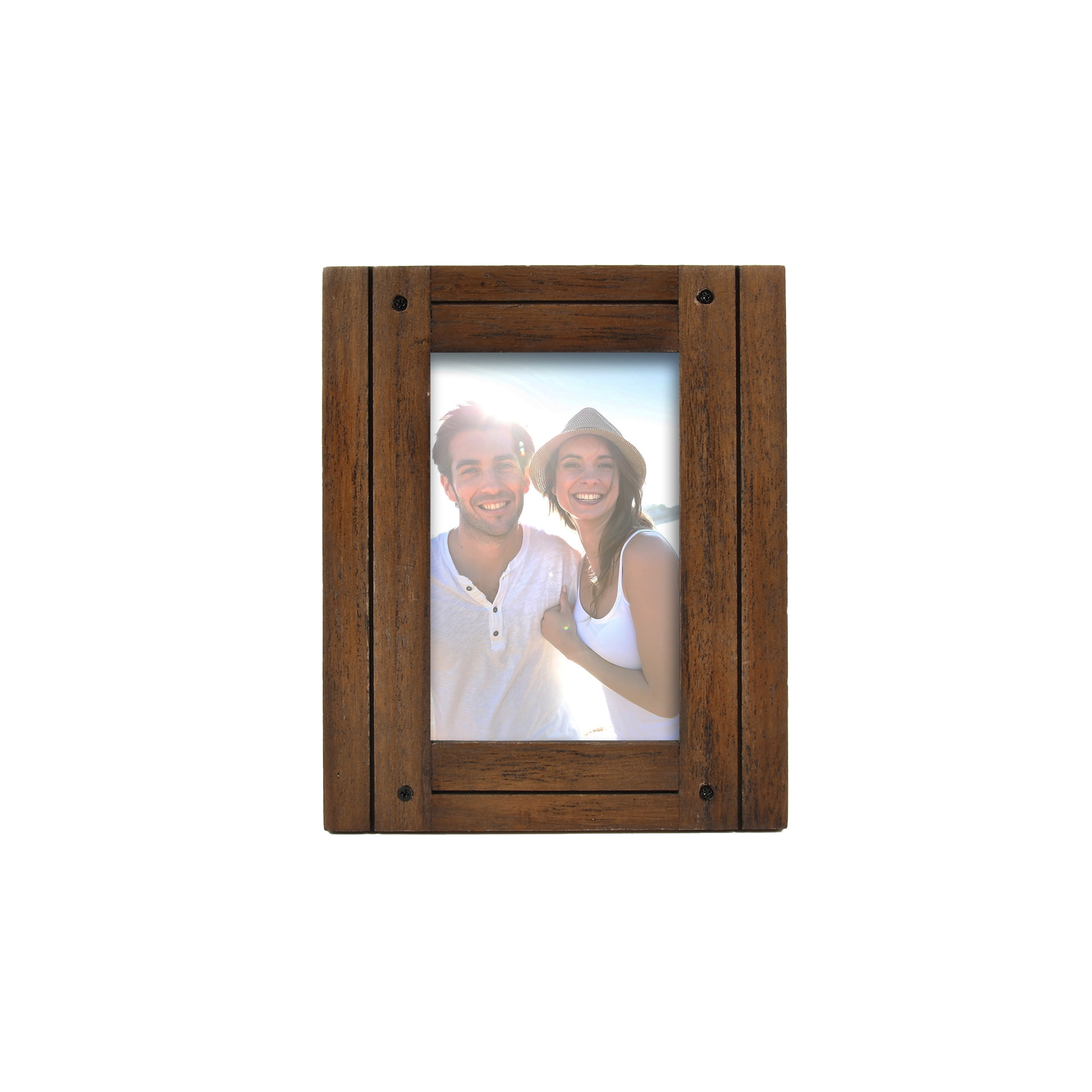Prinz Homestead 4x6 Walnut Picture Frame, Set of 2 Coastal Decor Rustic Frames, Tabletop or Wall-Mount