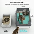 thumbnail image 3 of XXXL Cat Litter Box Jumbo for Big Cat Multiple, Metal Litter Box with High Sides, Extra Large Stainless Steel Litter Box with Scoop, Easy to Clean, Dark Gray, 3 of 7