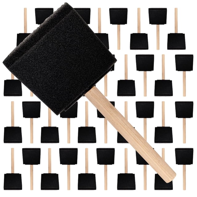 Juego de cepillos de espuma Pro Grade, 36 piezas, cepillos de poliespuma de 7,62 cm