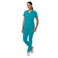 thumbnail image 5 of Adar Addition Go-Basic Scrub Set For Women - Slim V-Neck Scrub Top & Skinny Cargo Scrub Pants - A9200 - Teal Blue - 2X, 5 of 7
