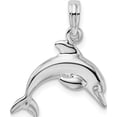 thumbnail image 1 of Sterling Silver Polished 3D Jumping Dolphin Pendant(Length 20.2) - Jbsp, 1 of 3